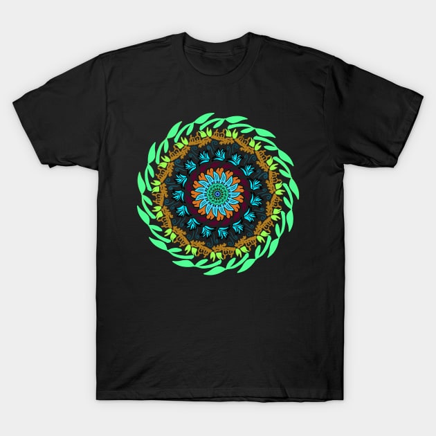 Colorful mandala art design T-Shirt by Fadmel